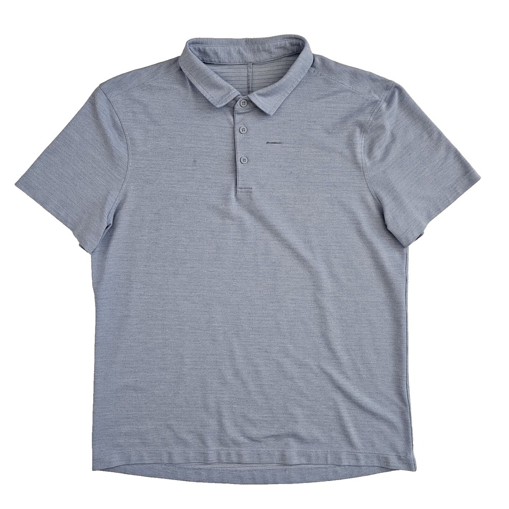 Lululemon (Mens Size Medium) Blue Short Sleeve Stretch Polo Golf Shirt